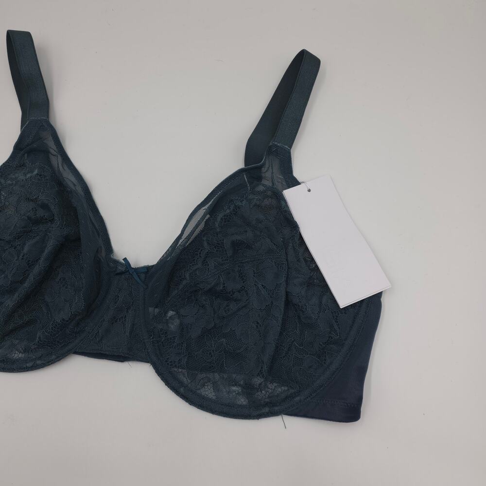 HSIA Bundle of Two Enchante Unlined Lace Underwire Bra Purple Balsam Blue 36G - Picture 3 of 10